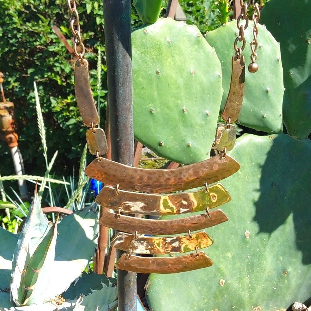 Chico's Chicos Brass Plated Five tier 18 inch necklace